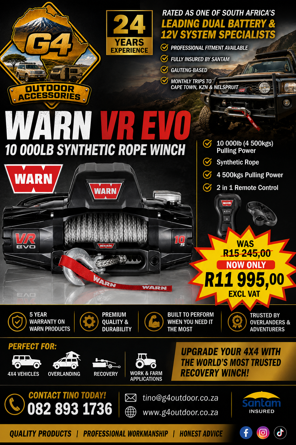 WARN VR EVO 10-S 10,000lb WINCH